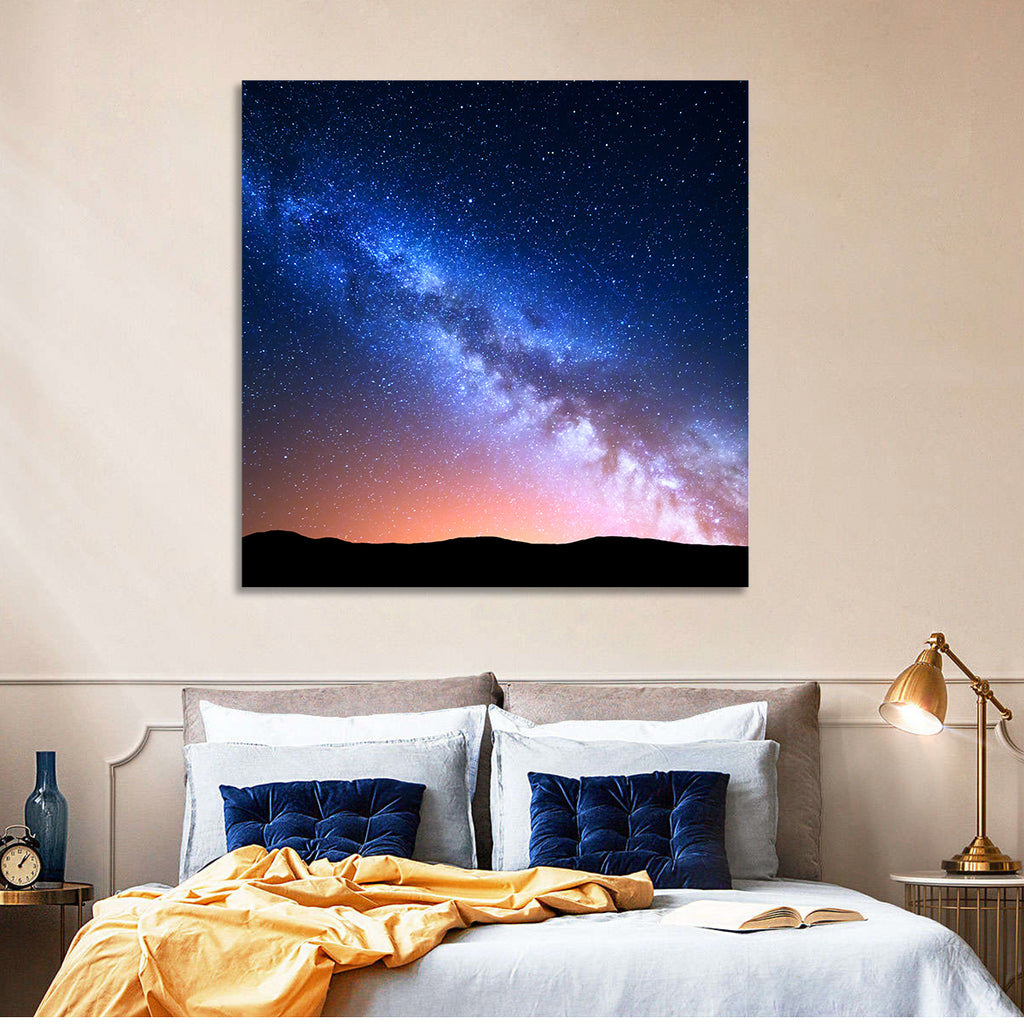 Milky Way Over Silhouetted Hills Wall Art