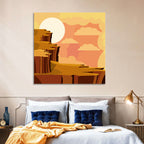 Geometric Canyon Sunrise Wall Art