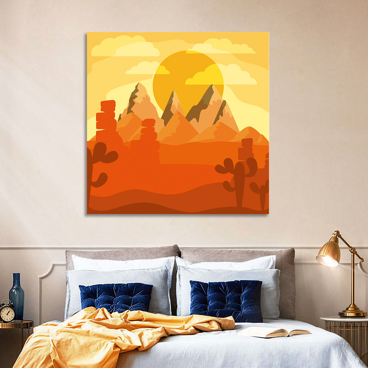 Desert Abstract I Wall Art in a room, square