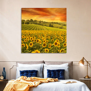 Sunflowers Fieldscape Wall Art