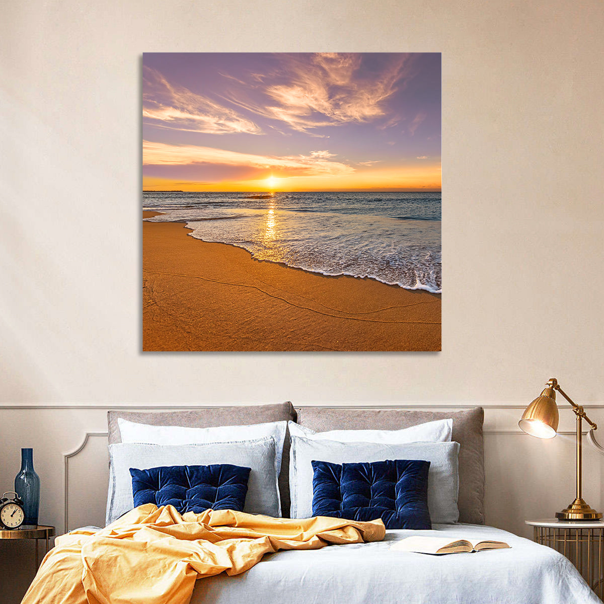 Sunrise Over Ocean Beach Wall Art