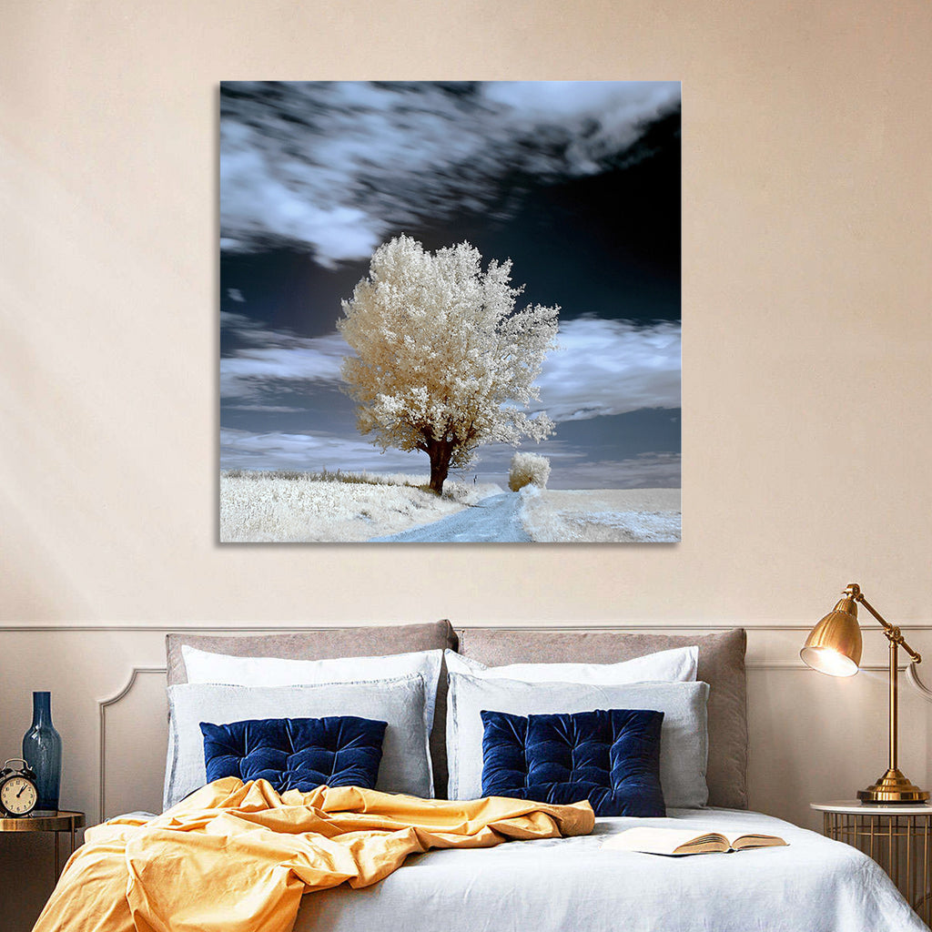 Infrared Winter Willow Tree Wall Art