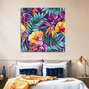 Leaves and Flowers Pattern Wall Art