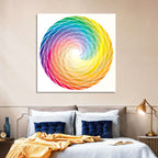 Radial Rainbow Spiral Wall Art