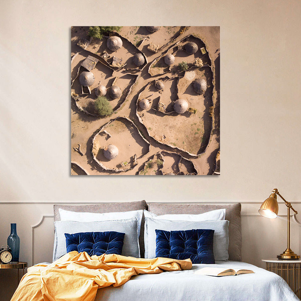 Thatched Huts in Chad Wall Art