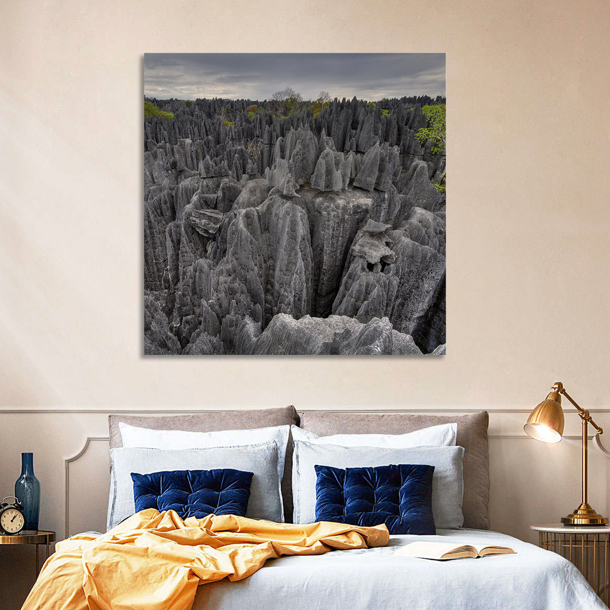 Tsingy De Bemaraha Pinnacles Wall Art in a room, square