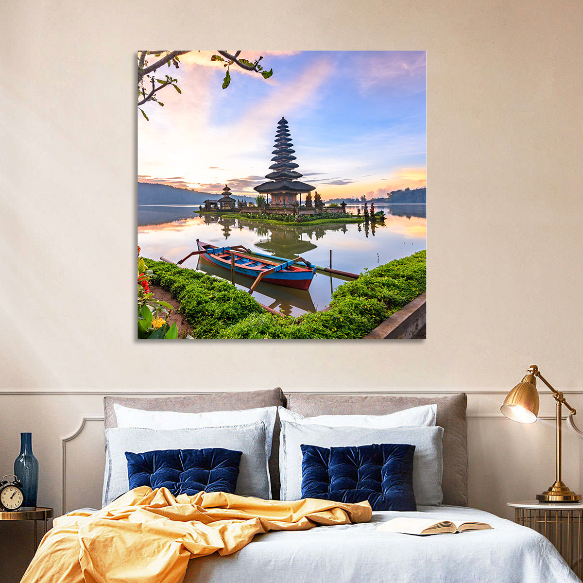 Pura Ulun Danu Beratan Wall Art in a room, square