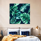 Tropical Watercolor Leaf Pattern Wall Art
