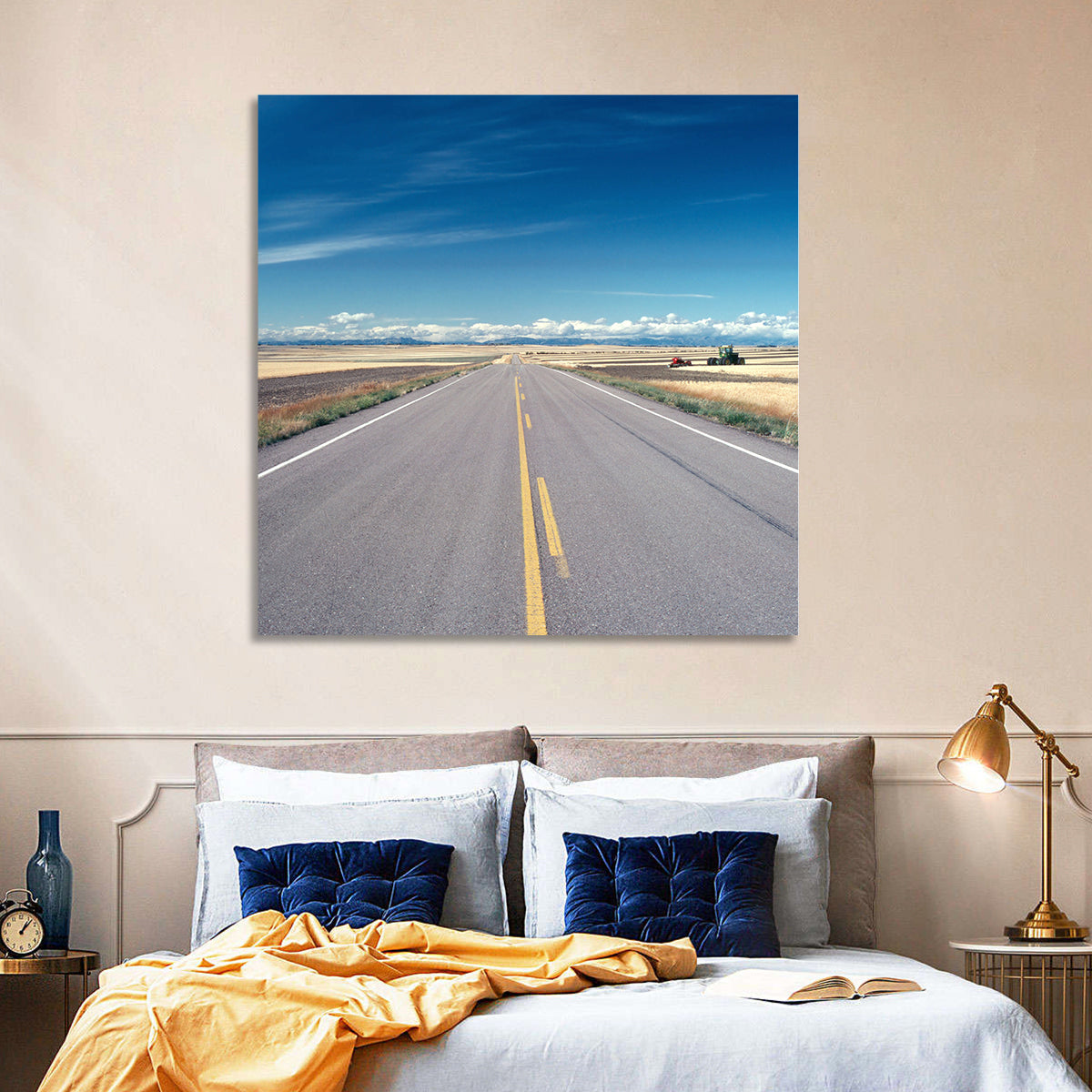 Infinite Road, Montana Wall Art in a room, square