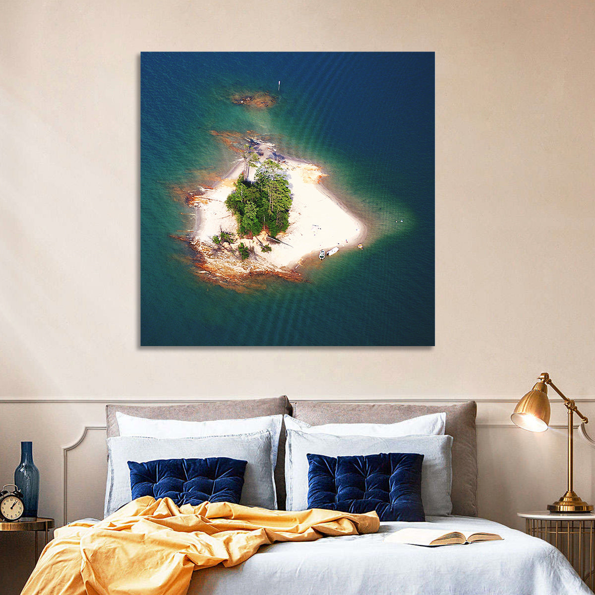 Lake Lanier Island Aerial View Wall Art