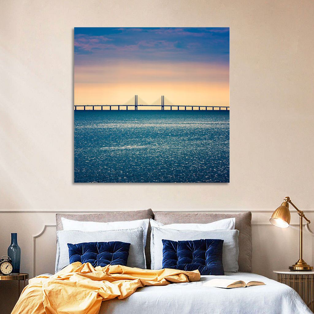 Øresund Bridge at Sunset Wall Art