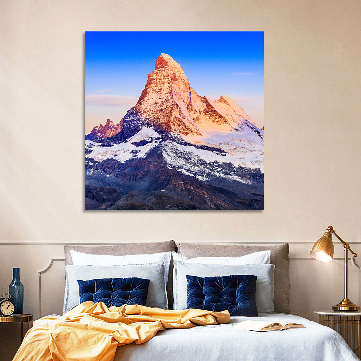 Matterhorn Sunrise Wall Art in a room, square