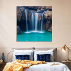 Waterfall Into Turquoise Pool Wall Art