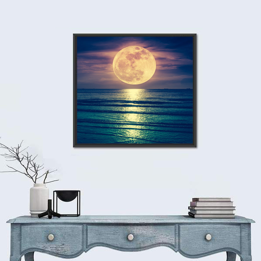 Super Moon Over Sea Wall Art