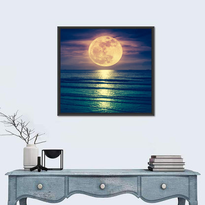 Super Moon Over Sea Wall Art