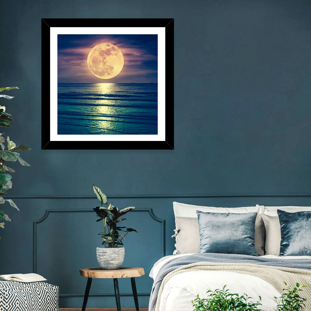 Supermoon Over Calm Sea Wall Art