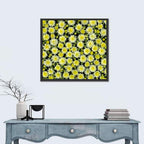 Yellow Chrysanthemum Bloom Pattern Wall Art