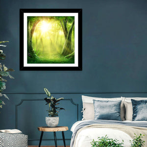 Forest Golden Sunrise Wall Art