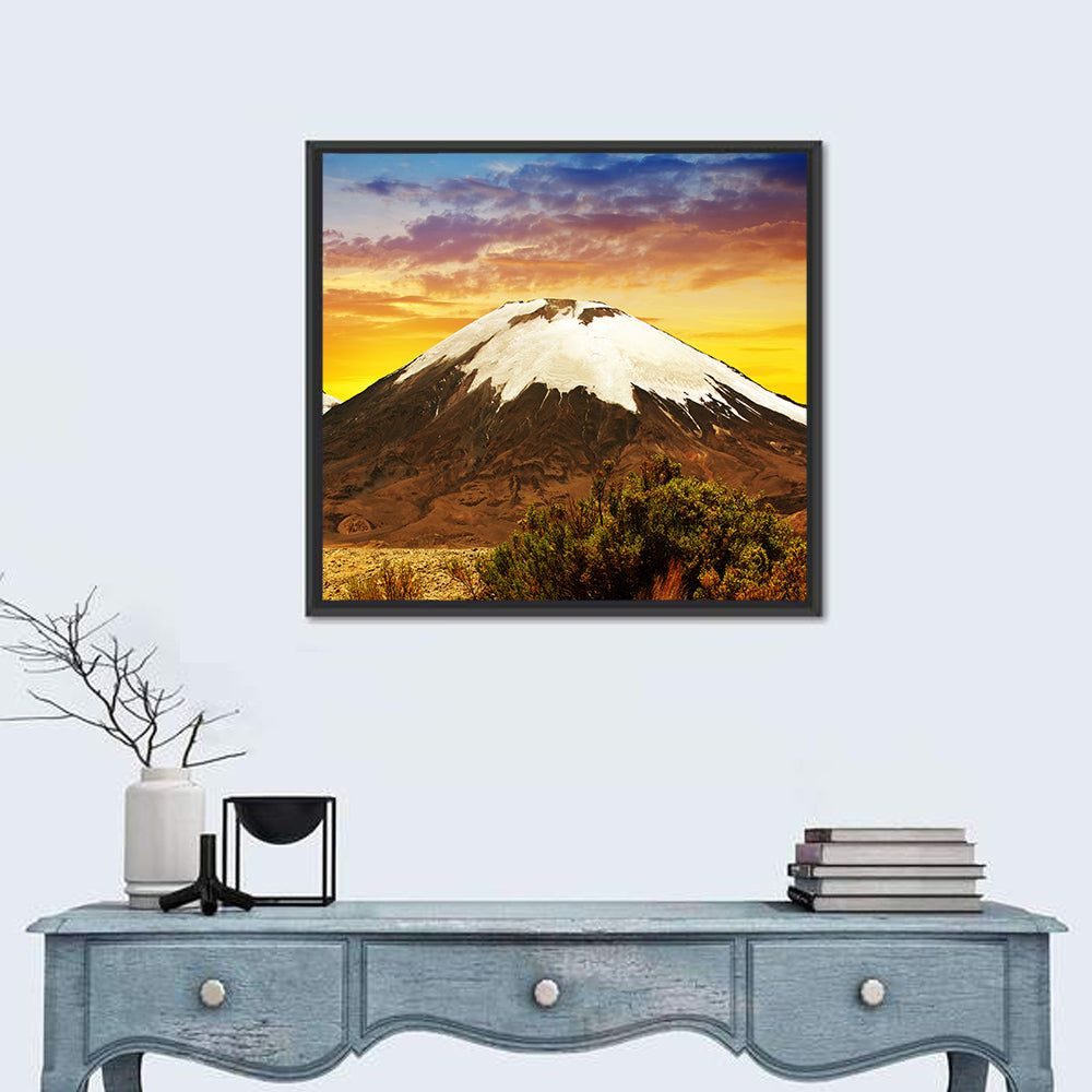 Parinacota Volcano Wall Art in a room, square