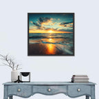 Sunlit Cloudscape Over Beach Wall Art