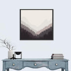 Misty Mountain Valley Illustration Wall Art
