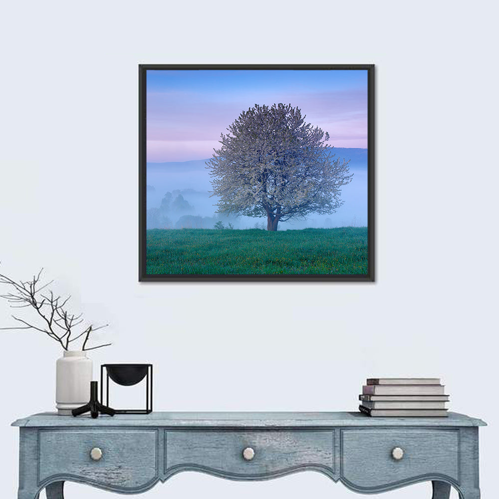 Misty Sumava Mountain Tree Wall Art
