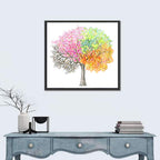 Four Seasons Tree Illustration Wall Art