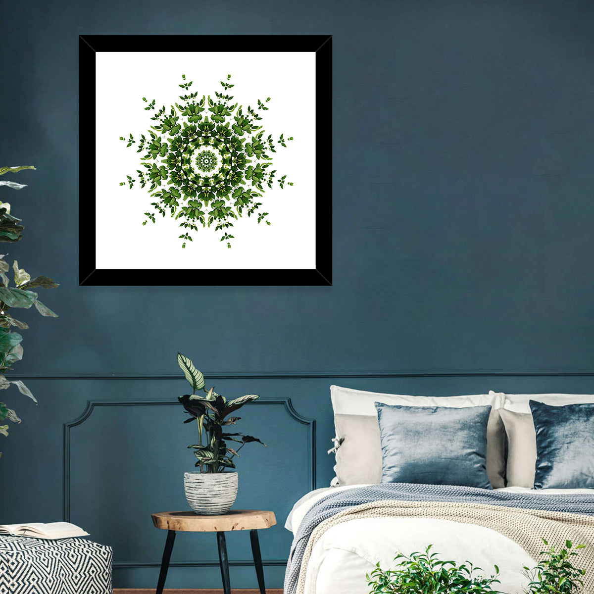 Green Mandala Pattern Wall Art