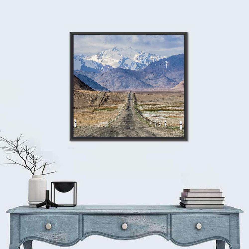 Pamir Mountain Road Wall Art in a room, square
