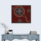 Aboriginal Poppy Dot Motif Wall Art
