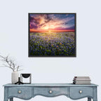 Texas Bluebonnet Sunset Wall Art