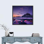 Twilight River and Snowy Pines Wall Art