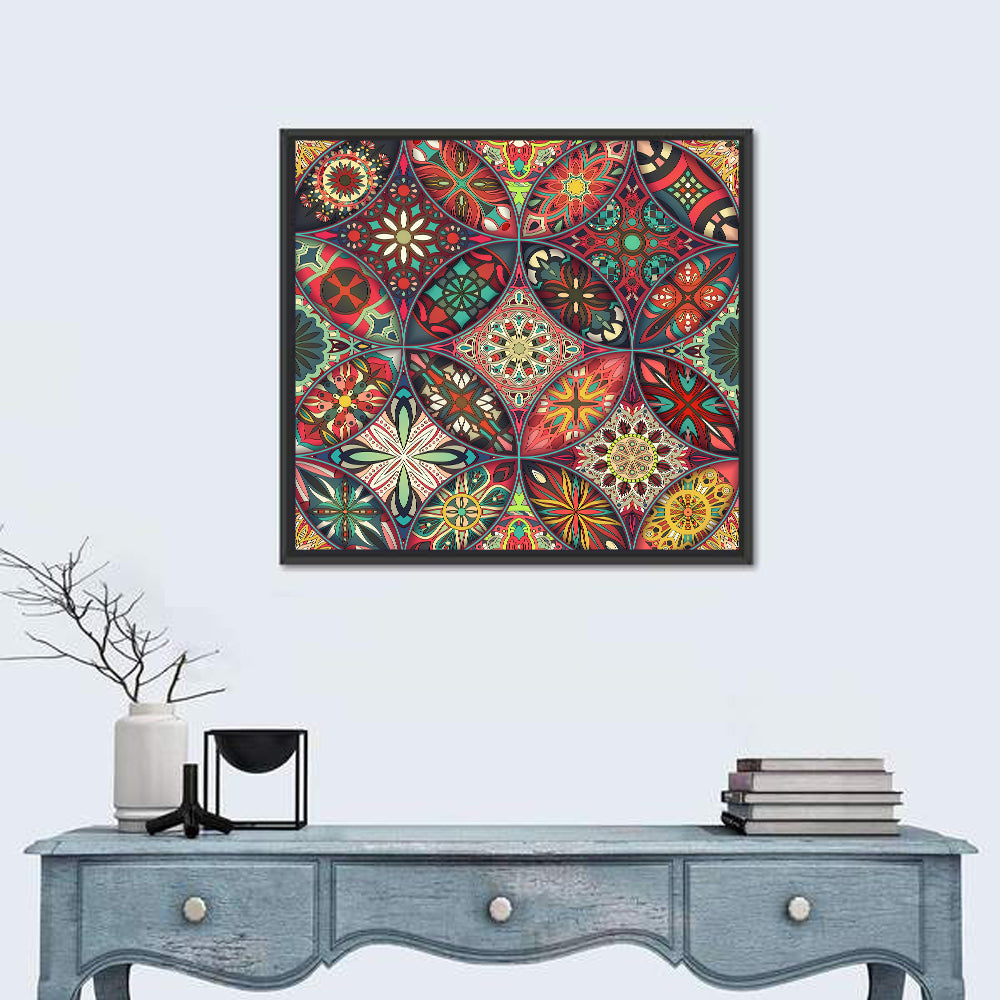 Vintage Mandala Tile Pattern Wall Art