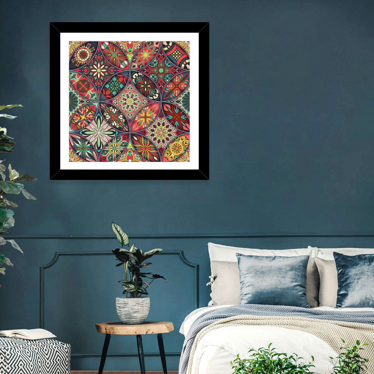 Vintage Mandala Tile Pattern Wall Art