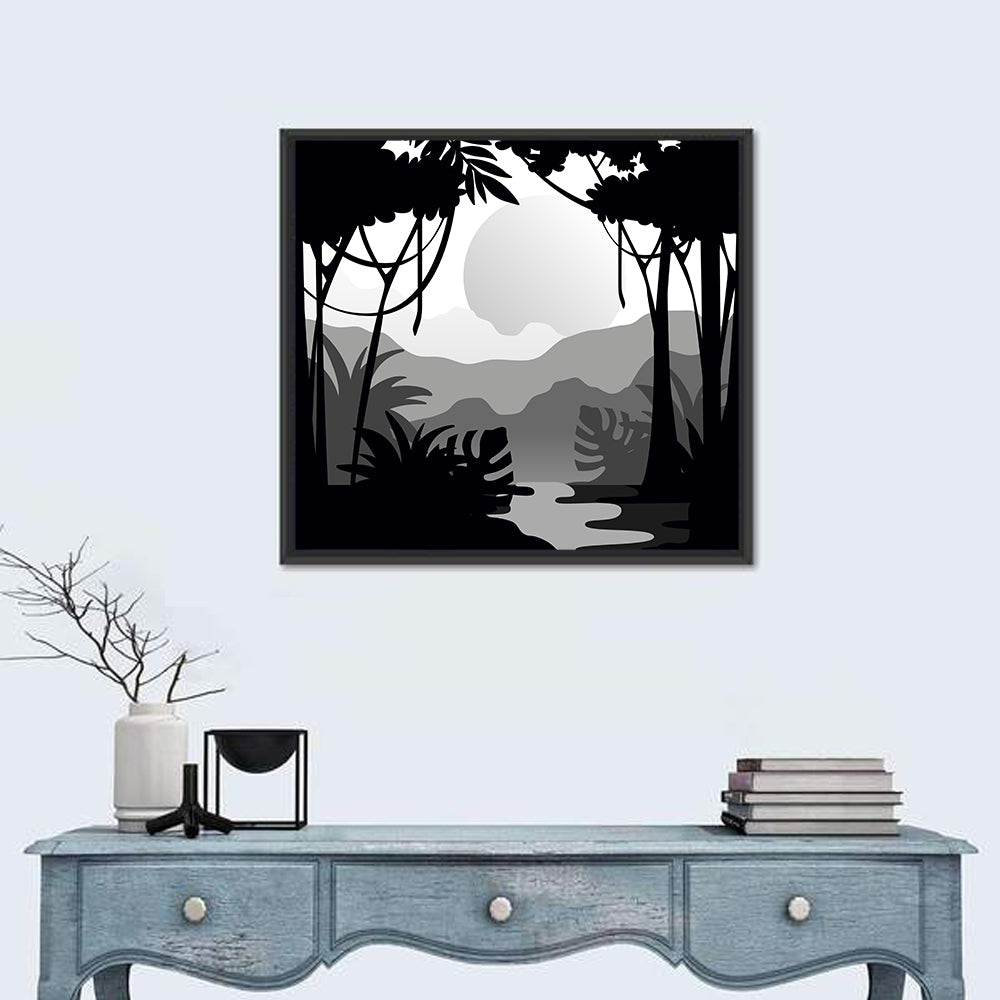 Tropical Jungle Silhouette Wall Art