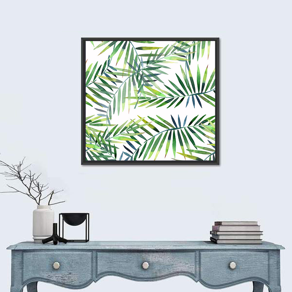 Watercolor Herbal Leaves Pattern Wall Art