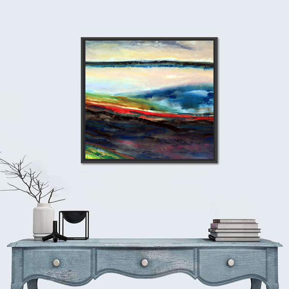 Moody Horizon Stripe Abstract Landscape Wall Art
