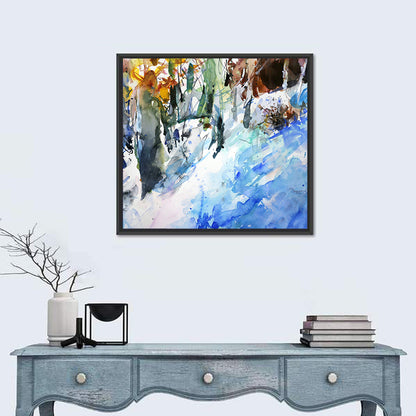 Watercolor Winter Forest Wall Art