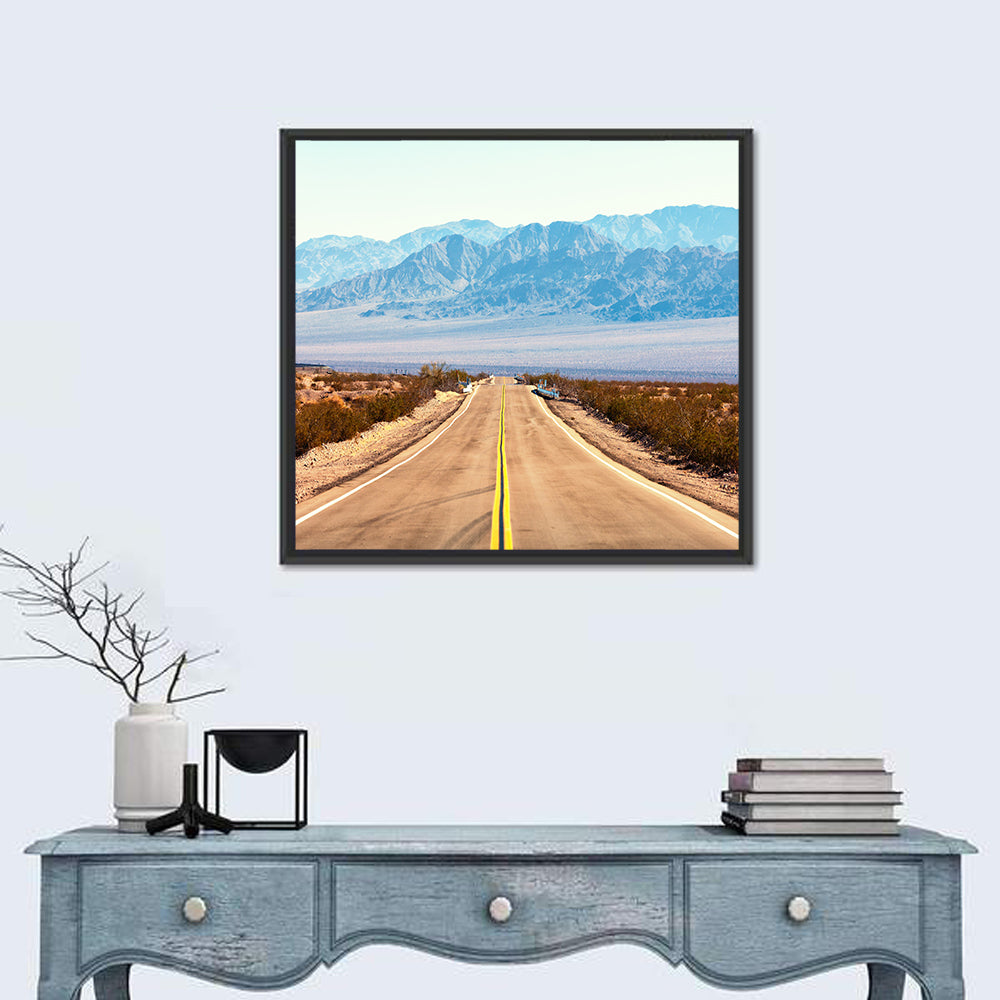 Mojave Desert Route 66 Wall Art in a room, square