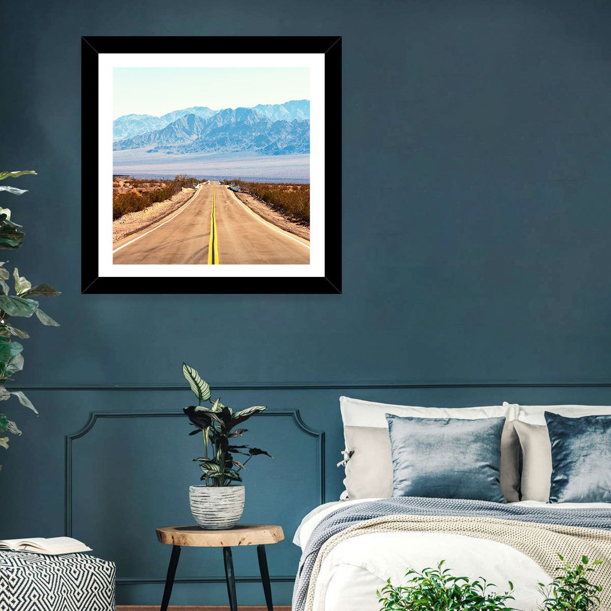 Mojave Desert Route 66 Wall Art in a room, square