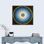 Radiant Blue Sunburst Mandala Wall Art