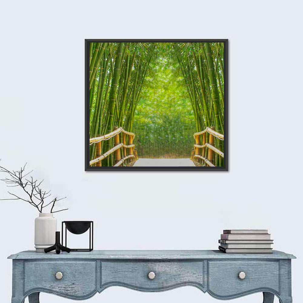 Bamboo Alley Wall Art in a room, square
