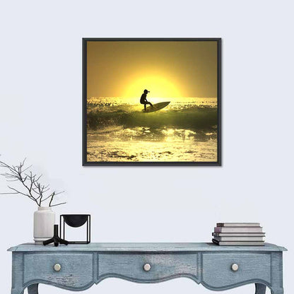 Surfer at Sunset Wall Art