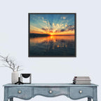 Sunburst Over River Wall Art