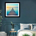 Wooden Footbridge at Sunset Wall Art