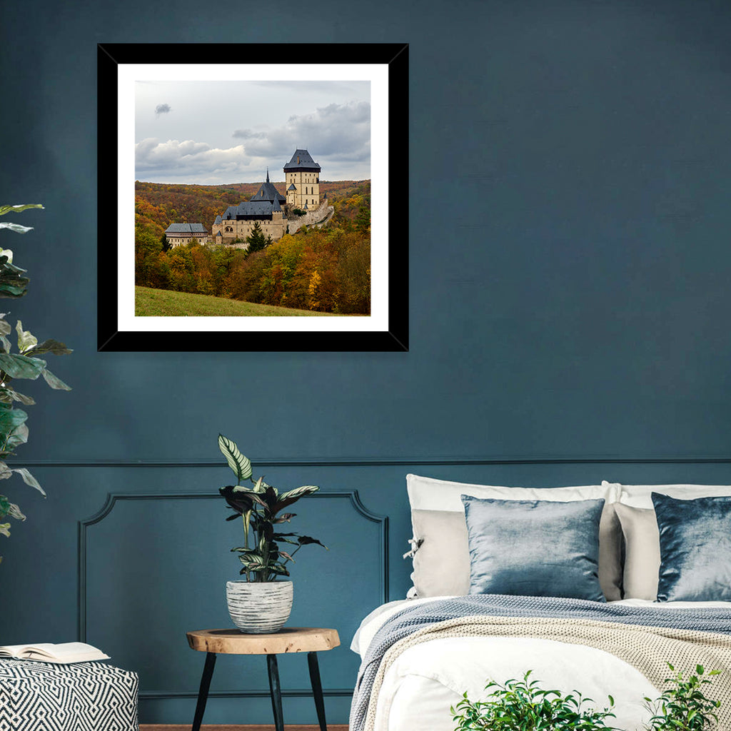 Karlštejn Castle in Autumn Forest Wall Art
