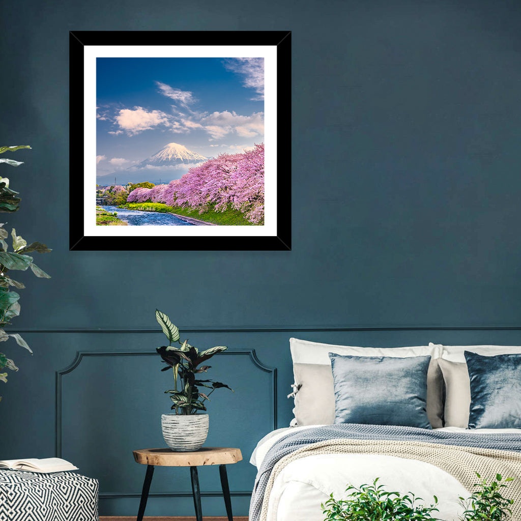Mount Fuji Cherry Blossoms Wall Art