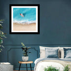 Centered Sailboat Over Turquoise Sea Wall Art