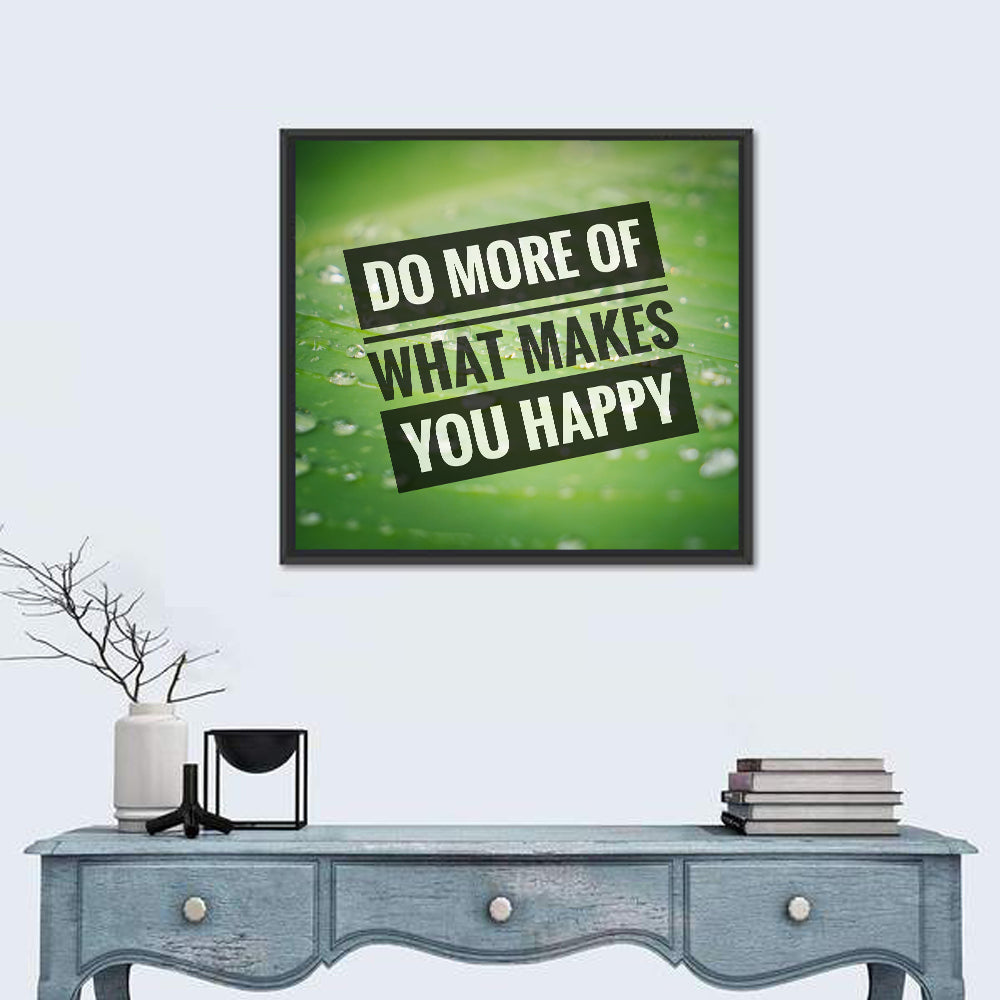 Do More What Makes You Happy, Green Leaf Wall Art in a room, square