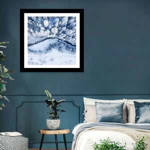 Snowy Forest Stream Wall Art